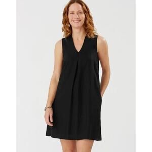 Tommy Bahama black 100% linen shell sheath dress womens size L